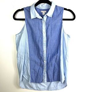 Gap Blue Sleeveless Button down Blouse, XS